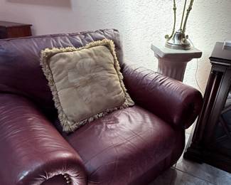 Red Leather Chair in good condition