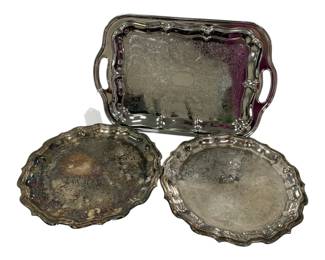1311 - 3 Silverplated Trays 12 x 18.5