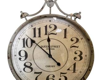 45 - Wall Clock - 31 x 23.5 (Description): Used as is electric/electronic/mechanical item. No guarantee all components, untested.