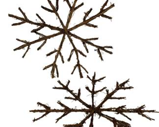 1111 - Rustic Grapevine Branch Snowflake Decor - 17 x 17