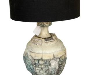 484 - Heavy Marble Lamp - 31" (Description): Used as is electric/electronic/mechanical item. No guarantee all components, untested.