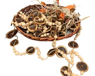 747 - Basket w/ Assorted Decor Items