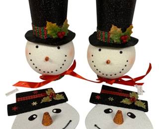 1045 - 2 Snowman Heads & Snowman Plaques - 15 x 18