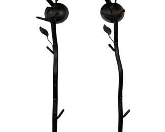716 - 2 Bird Metal Sconces - 32" Tall