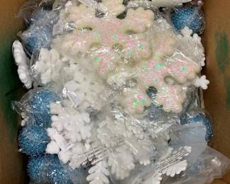 1106 - Assorted Snowflake & Blue Ornaments