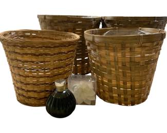 1509 - 4 Baskets & Floral Diffuser (Description): 11" is the tallest basket