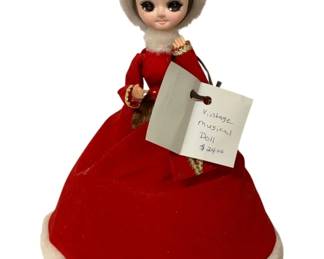 1107 - Vintage Musical Christmas Doll - 12" Tall (Description): Used as is electric/electronic/mechanical item. No guarantee all components, untested.