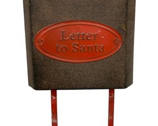 1027 - Letters to Santa Metal Mailbox Holder w/ Hooks (Description): 11 x 8