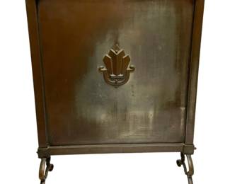 639 - Art Nouveau Style Copper Fireplace Screen (Description): 25.5 x 20 x 6.5