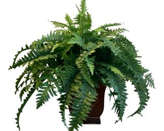 347 - Faux Fern in Metal Planter - 24 x 27 x 27