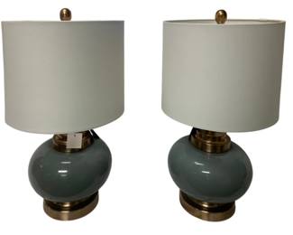 233 - Pair of Lamps - 20" Tall (Description): Used as is electric/electronic/mechanical item. No guarantee all components, untested.