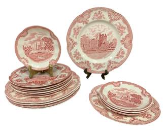 1405 - 16pcs Johnson Bros China - 11 Inches Round (Description): "Old Britain Castles"