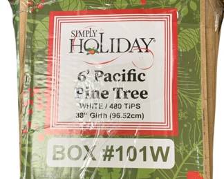 981 - Simply Holiday 6' Pacific Pine Tree - White (Description): Artificial tree in box