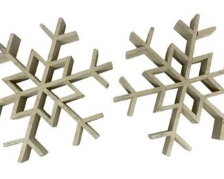 1081 - Rustic Chunk Cut Wooden Snowflake Decoration (Description): 16 x 16 x 2