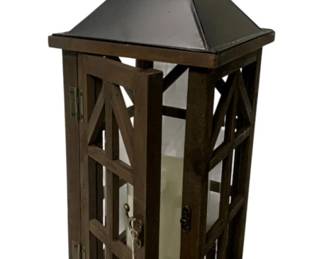 275 - Decorative Lantern w/ Candle - 19 x 7 x 7