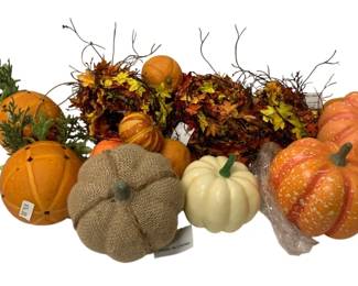 197 - Assorted Pumpkins & Fall Decor