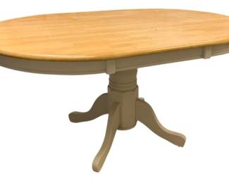 1138 - Pedestal Dining Table w/ Natural Wood Grain Top (Description): 29 x 60 x 42
