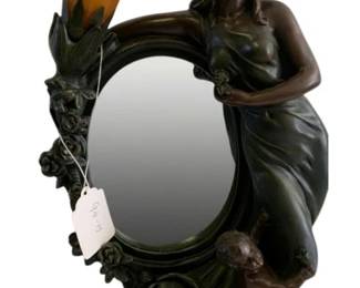 435 - Vintage Crosa Art Nouveau Style Tulip Lamp (Description): 22 x 12 x 7 Used as is electric/electronic/mechanical item. No guarantee all components, untested.