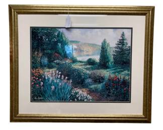711 - Framed Landscape Print - Signed - 28 x 33.5