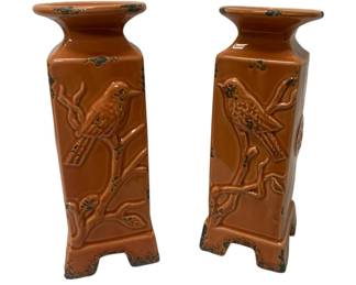274 - 2 Candleholders - 10.5 x 3.5 x 3.5