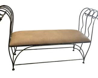 133 - Cloth/Metal Bench - 36 x 63 x 16.5