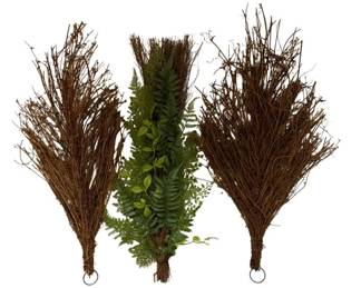 864 - Assorted Rustic Twig Brooms - 28" Long