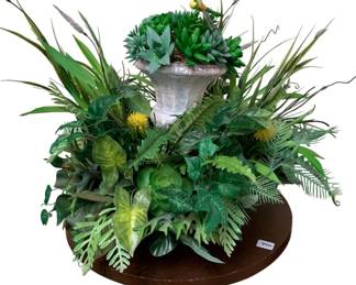 757 - Handcrafted Floral Arrangement w/ Planter (Description): 17 x 22