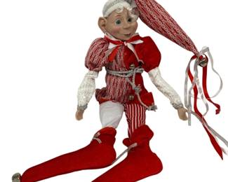 1065 - Collectible Holiday Posable Elf Doll - 22" Tall
