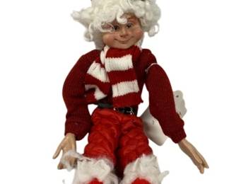 1077 - Collectible Holiday Posable Elf Doll - 16" Tall