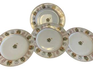 371 - 4 Gibson Birdhouse Plates - 10.25 Round