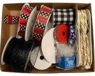 1225 - Box Lot of Assorted Ribbon to include cording