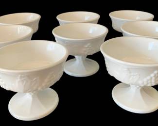 124 - 8 Milk Glass Compotes - 3.5 x 4