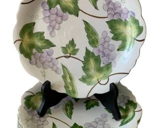 83 - 5 Andrea Hand Painted Grape Plates - 10" Round