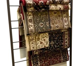 1152 - Metal Rack with Rug Samples (Description): 67.5 x 37