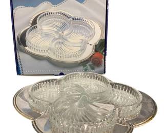 1399 - Contour Relish Dish w/ tray - 14 Inches Round