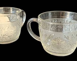 122 - Depression Glass Cream & Sugar Set - 3 x 5