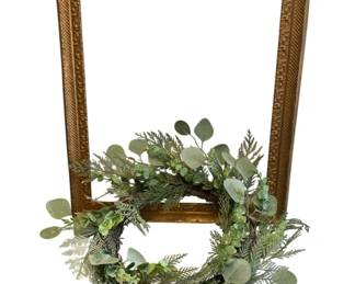 353 - Picture Frame w/ Wreath (Description): 23 x 19