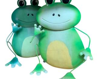 1242 - 2 Metal Frogs - 12 x 9 x 4