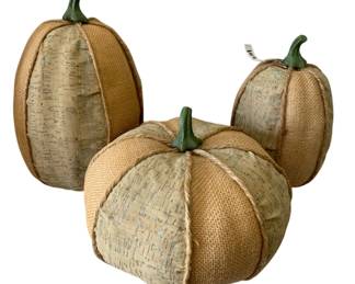 107 - 3 Decorative Pumpkins - 10 x 6