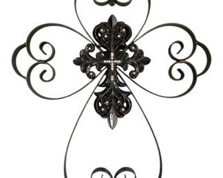 184 - Decorative Wall Metal Cross - 19.75 x 15.5