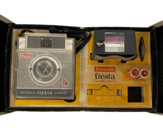 1378 - Kodak Brownie Fiesta Camera w/ box (Description): Used as is electric/electronic/mechanical item. No guarantee all components, untested.