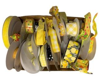 1203 - Box Lot of Assorted Yellow Ribbons