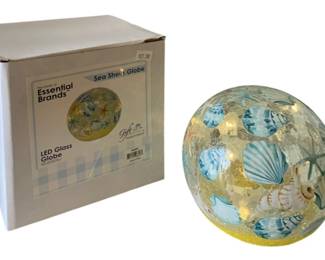 50 - Seashell LED Glass Globe - 6" Round (Description): Used as is electric/electronic/mechanical item. No guarantee all components, untested.