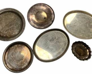 1233 - Assorted Silverplate trays