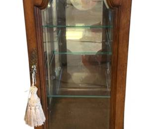 350 - Wood/Glass Display Cabinet - 37.5 x 14 x 14.5