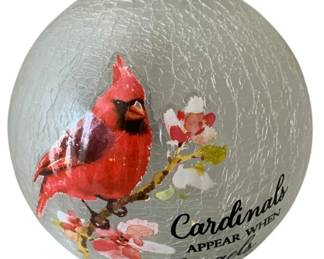 72 - Cardinal Appears Glass LED Globe - 6" Round (Description): Used as is electric/electronic/mechanical item. No guarantee all components, untested.