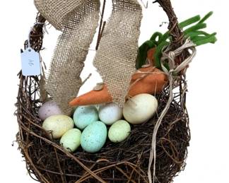 940 - Handcrafted Easter Basket Decor - 17 x 12 x 7