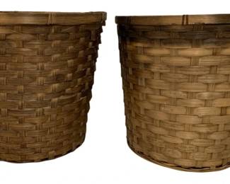 874 - 2 Woven Baskets w/ Liner - 11 x 11.5