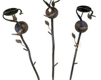 286 - 3 Metal Bird Sconces - 31 x 7 x 5.5