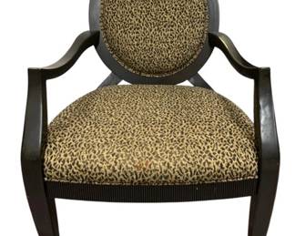 1425 - Leopard Oval Back Accent Chair - 38 x 20.5 x 21.5